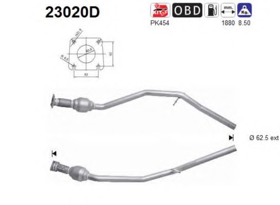 23020D AS Exhaust System Catalytic Converter