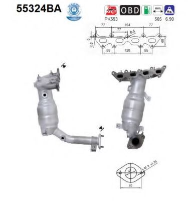55324BA AS Exhaust System Catalytic Converter