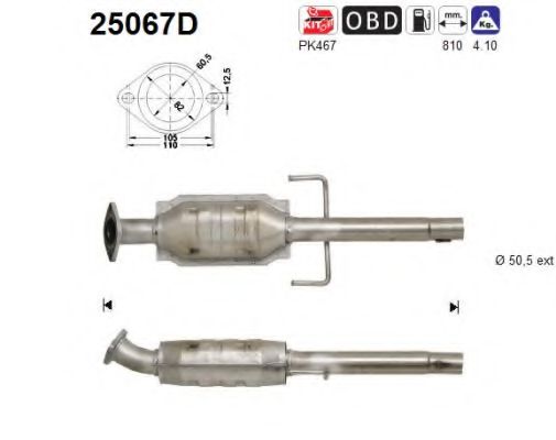 25067D AS Exhaust System Catalytic Converter