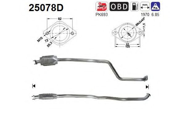 25078D AS Exhaust System Catalytic Converter