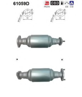 61059D AS Exhaust System Catalytic Converter