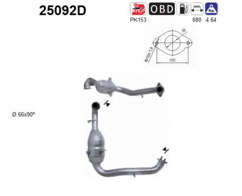 25092D AS Exhaust System Catalytic Converter