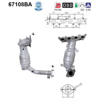 67108BA AS Exhaust System Catalytic Converter