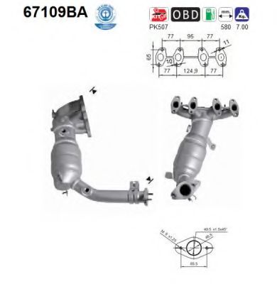 67109BA AS Exhaust System Catalytic Converter