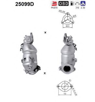 25099D AS Exhaust System Catalytic Converter