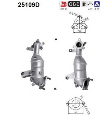 25109D AS Exhaust System Catalytic Converter