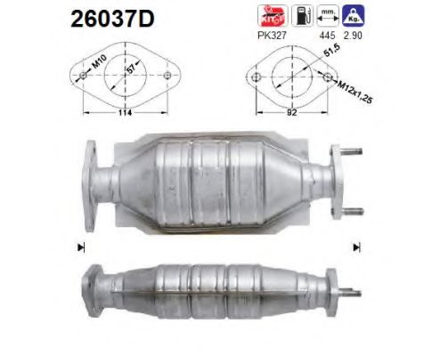 26037D AS Exhaust System Catalytic Converter