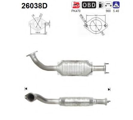 26038D AS Exhaust System Catalytic Converter