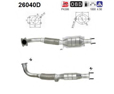 26040D AS Exhaust System Catalytic Converter