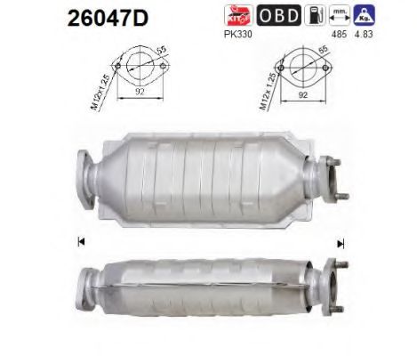 26047D AS Exhaust System Catalytic Converter