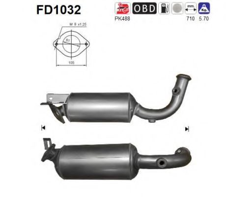 FD1032 AS Exhaust System Soot/Particulate Filter, exhaust system