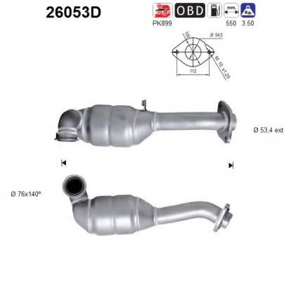 26053D AS Exhaust System Catalytic Converter