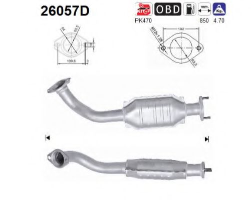26057D AS Exhaust System Catalytic Converter