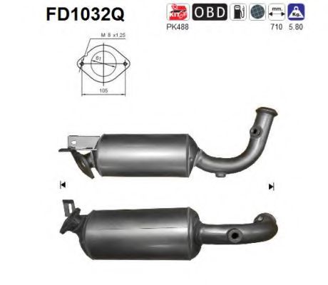 FD1032Q AS Exhaust System Soot/Particulate Filter, exhaust system