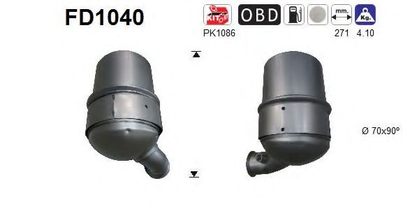 FD1040 AS Exhaust System Soot/Particulate Filter, exhaust system