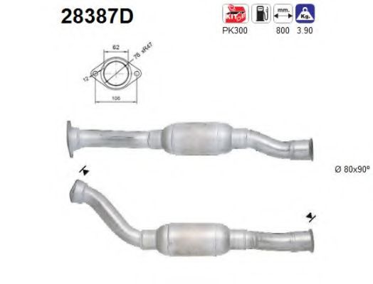 28387D AS Exhaust System Catalytic Converter