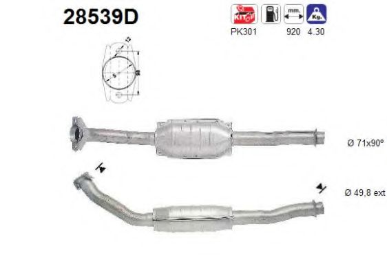 28539D AS Exhaust System Catalytic Converter