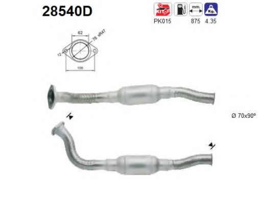 28540D AS Exhaust System Catalytic Converter