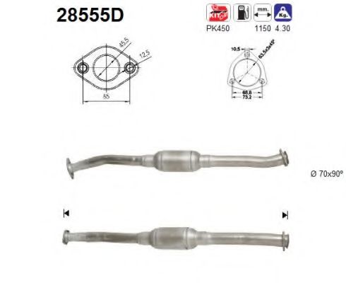 28555D AS Exhaust System Catalytic Converter