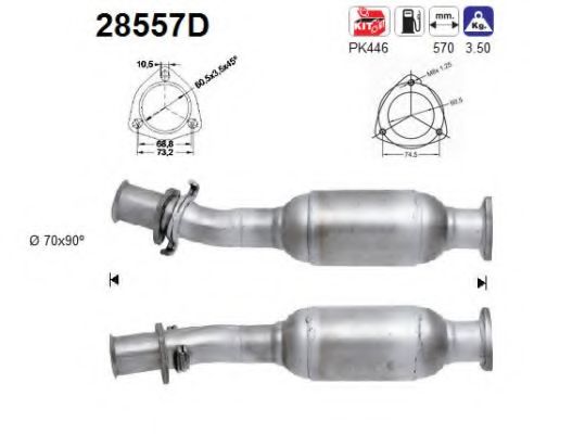 28557D AS Exhaust System Catalytic Converter