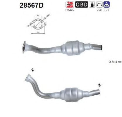 28567D AS Exhaust System Catalytic Converter