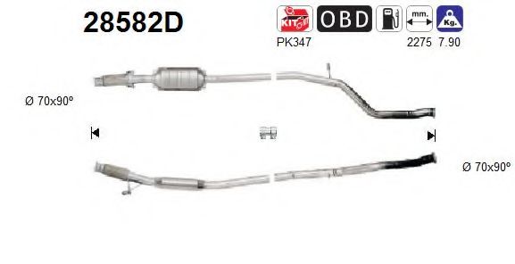 28582D AS Exhaust System Exhaust Pipe