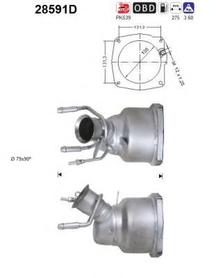 28591D AS Exhaust System Catalytic Converter