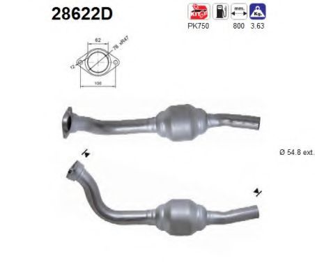 28622D AS Exhaust System Catalytic Converter