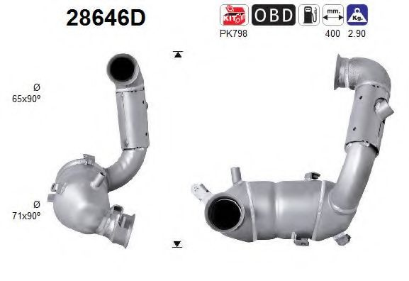28646D AS Exhaust System Catalytic Converter