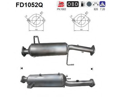 FD1052Q AS Exhaust System Soot/Particulate Filter, exhaust system