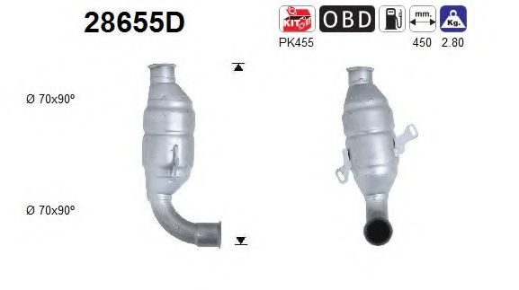 28655D AS Exhaust System Catalytic Converter