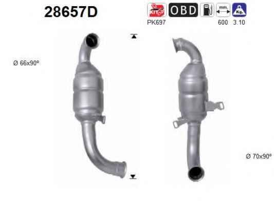 28657D AS Exhaust System Catalytic Converter