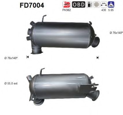 FD7004 AS Soot/Particulate Filter, exhaust system