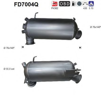 FD7004Q AS Exhaust System Soot/Particulate Filter, exhaust system