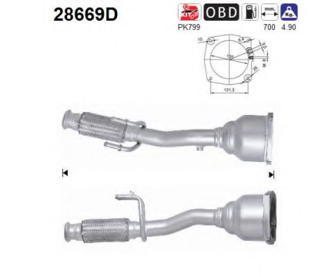 28669D AS Exhaust System Catalytic Converter