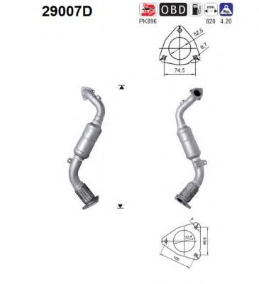 29007D AS Exhaust System Catalytic Converter