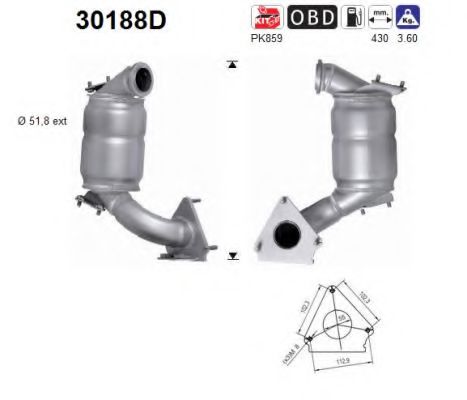 30188D AS Exhaust System Catalytic Converter