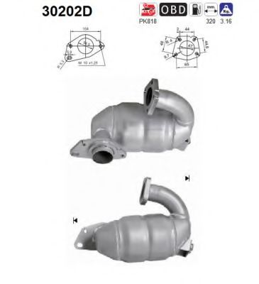 30202D AS Exhaust System Catalytic Converter