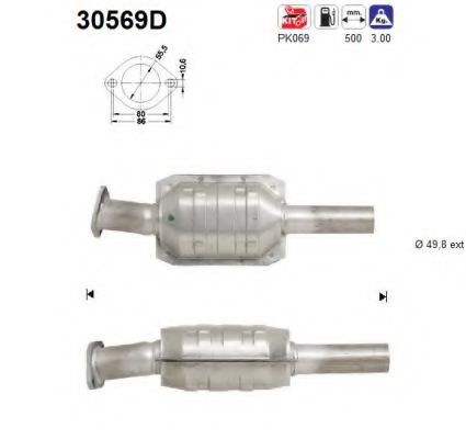 30569D AS Exhaust System Catalytic Converter