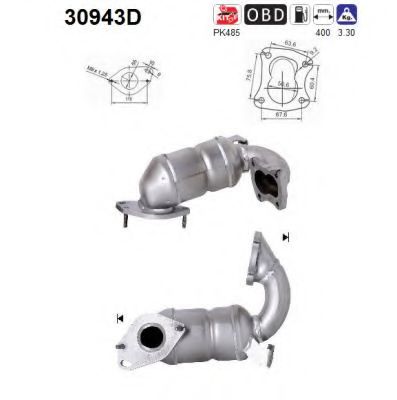 30943D AS Exhaust System Catalytic Converter