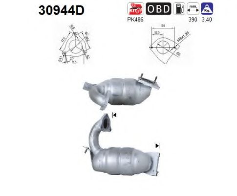 30944D AS Exhaust System Catalytic Converter