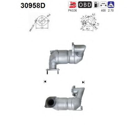 30958D AS Exhaust System Catalytic Converter