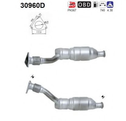 30960D AS Exhaust System Catalytic Converter