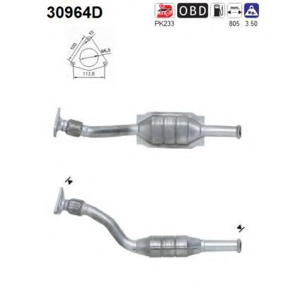 30964D AS Exhaust System Catalytic Converter