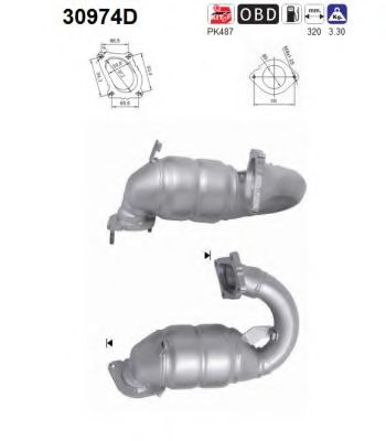 30974D AS Exhaust System Catalytic Converter