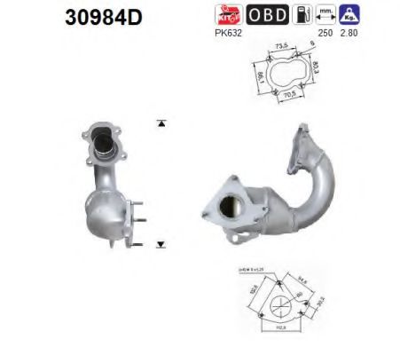 30984D AS Exhaust System Catalytic Converter