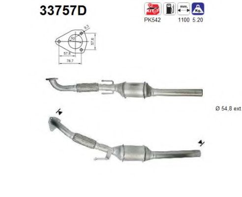33757D AS Exhaust System Catalytic Converter