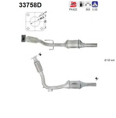 33758D AS Exhaust System Catalytic Converter