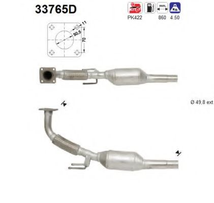 33765D AS Exhaust System Catalytic Converter