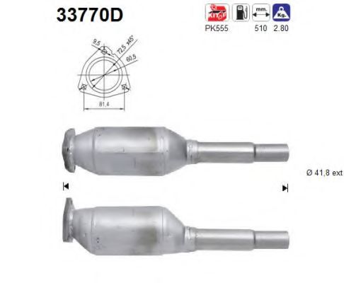 33770D AS Exhaust System Catalytic Converter